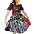 American Samoa Bald Eagle Personalized Family Matching Off Shoulder Short Dress and Hawaiian Shirt Samoa Muamua Le Atua