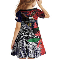 American Samoa Bald Eagle Personalized Family Matching Short Sleeve Bodycon Dress and Hawaiian Shirt Samoa Muamua Le Atua