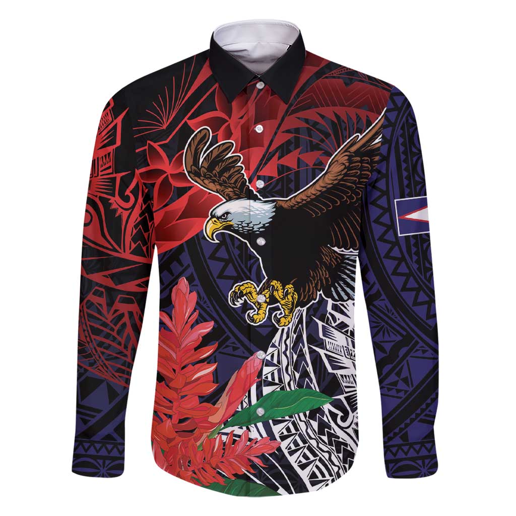 American Samoa Bald Eagle Personalized Family Matching Short Sleeve Bodycon Dress and Hawaiian Shirt Samoa Muamua Le Atua