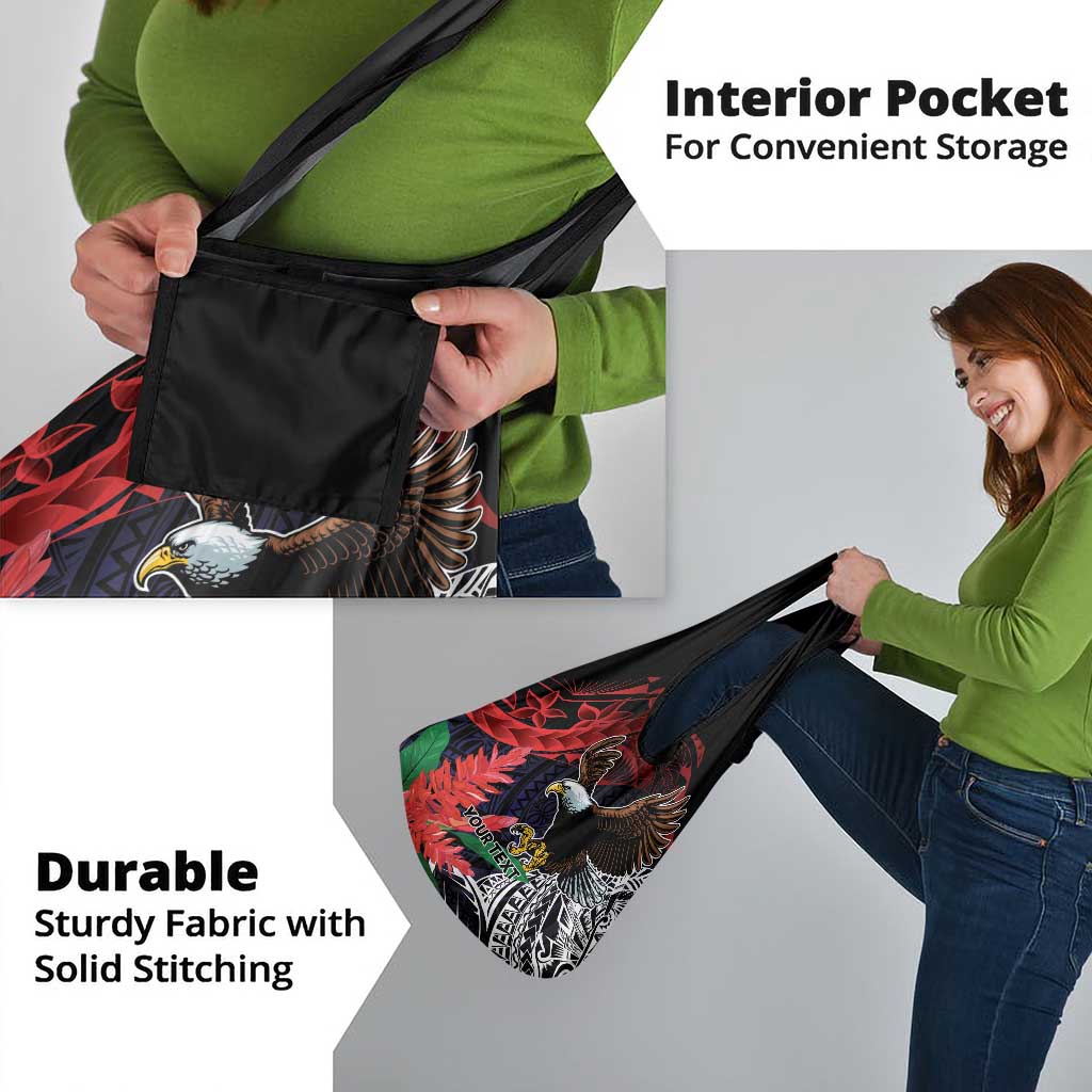 American Samoa Bald Eagle Personalized Grocery Bag Samoa Muamua Le Atua