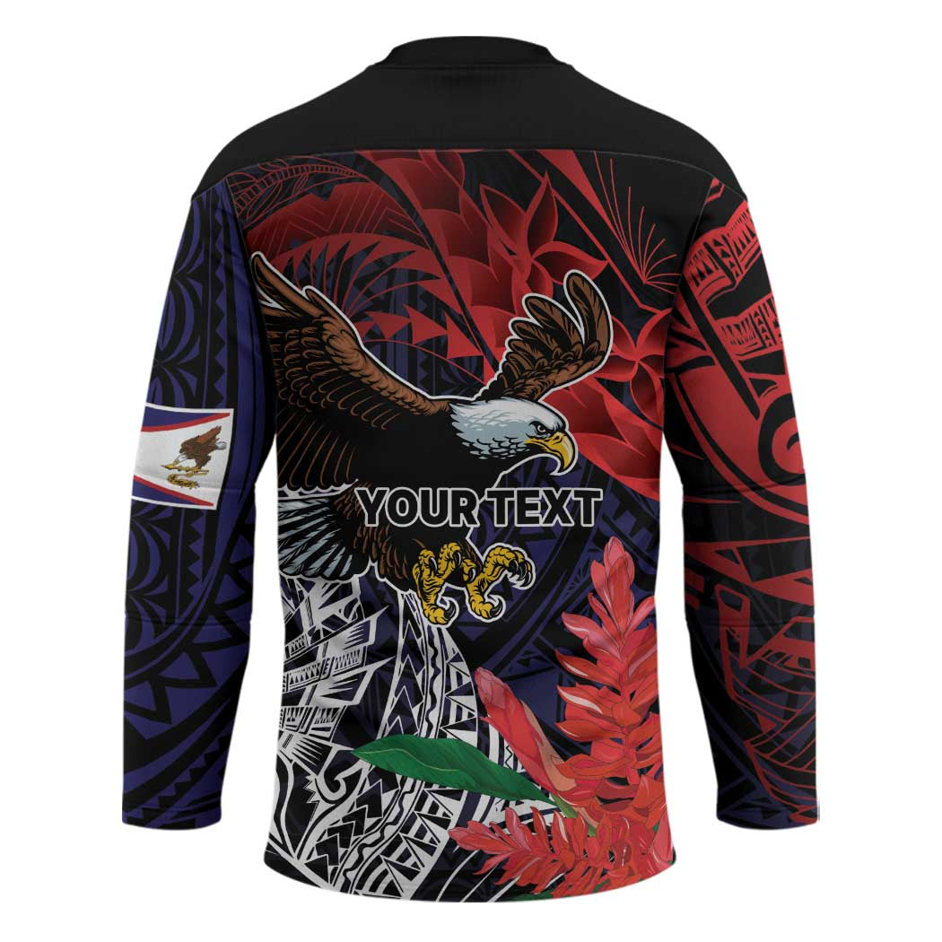 American Samoa Bald Eagle Personalized Hockey Jersey Samoa Muamua Le Atua LT9 - Polynesian Pride