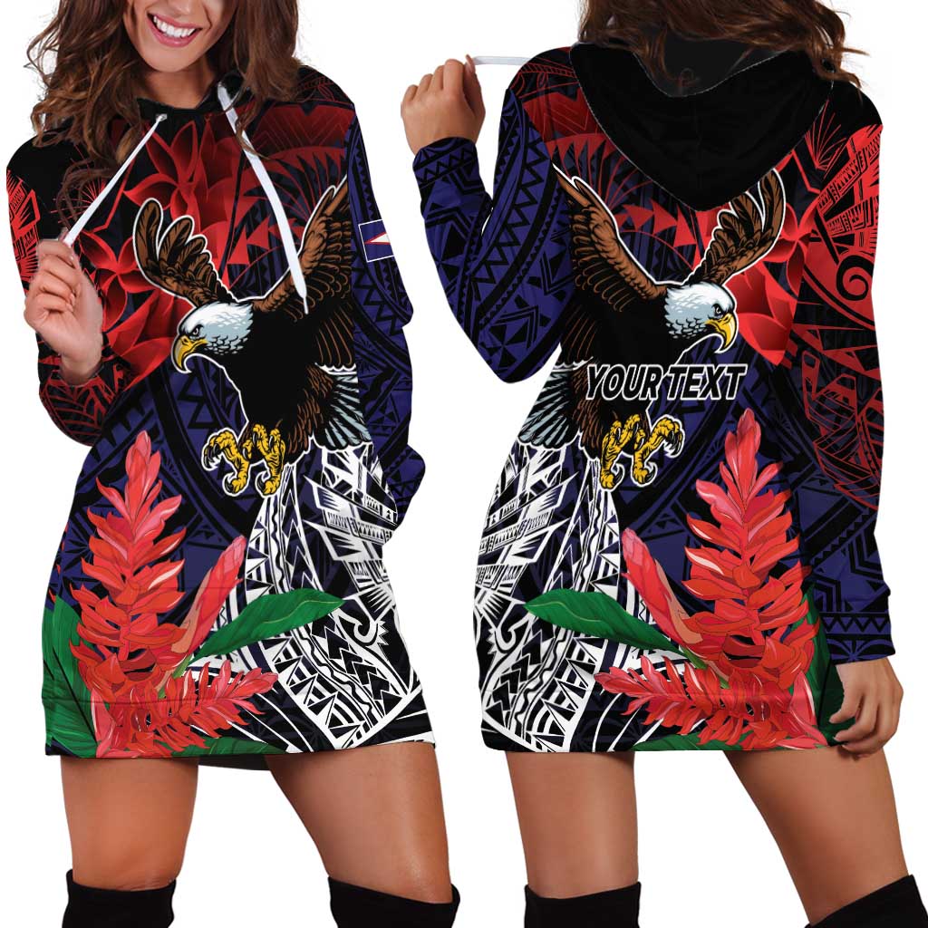 American Samoa Bald Eagle Personalized Hoodie Dress Samoa Muamua Le Atua