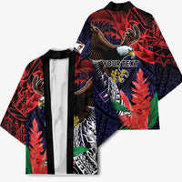 American Samoa Bald Eagle Personalized Kimono Samoa Muamua Le Atua LT9 - Polynesian Pride