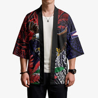 American Samoa Bald Eagle Personalized Kimono Samoa Muamua Le Atua LT9 - Polynesian Pride