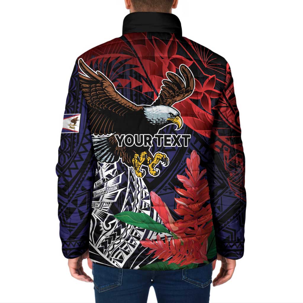 American Samoa Bald Eagle Personalized Padded Jacket Samoa Muamua Le Atua LT9 - Polynesian Pride