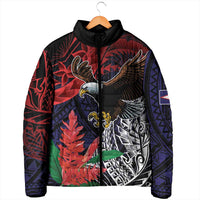 American Samoa Bald Eagle Personalized Padded Jacket Samoa Muamua Le Atua LT9 - Polynesian Pride