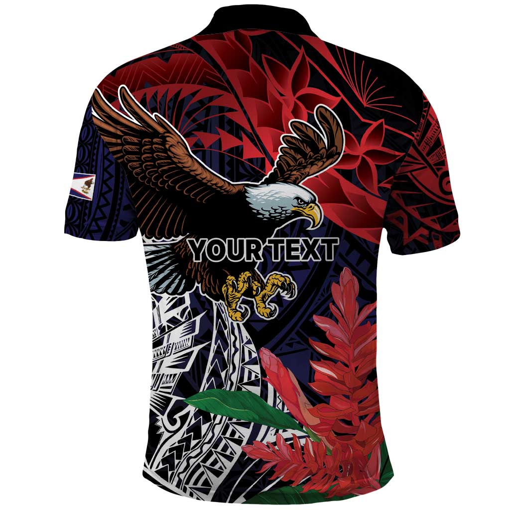 American Samoa Bald Eagle Personalized Polo Shirt Samoa Muamua Le Atua
