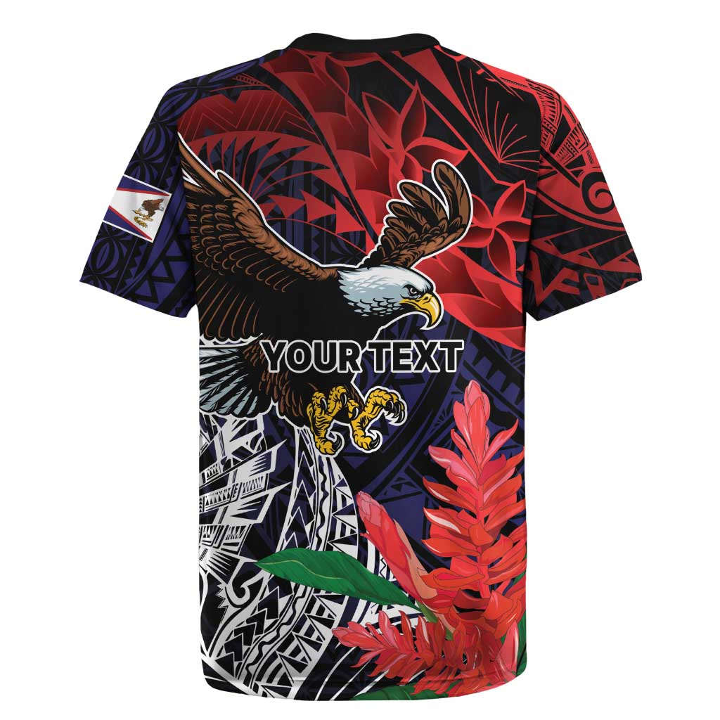 American Samoa Bald Eagle Personalized Rugby Jersey Samoa Muamua Le Atua LT9 - Polynesian Pride