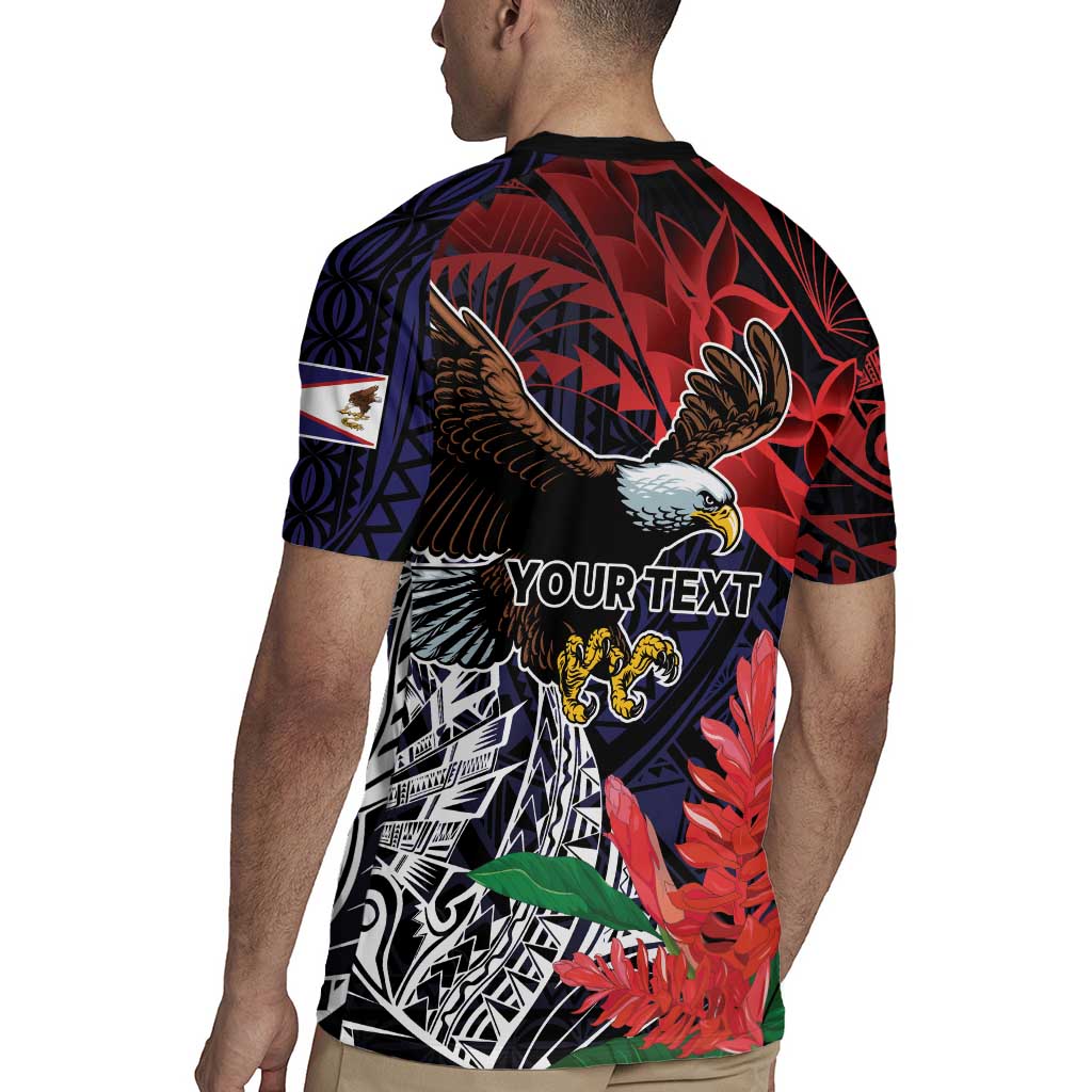 American Samoa Bald Eagle Personalized Rugby Jersey Samoa Muamua Le Atua LT9 - Polynesian Pride