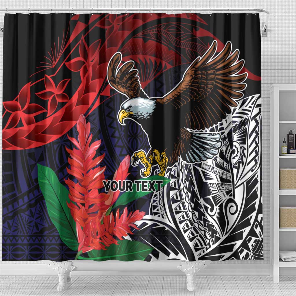 American Samoa Bald Eagle Personalized Shower Curtain Samoa Muamua Le Atua