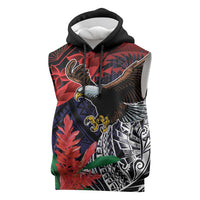 American Samoa Bald Eagle Personalized Sleeveless Hoodie Samoa Muamua Le Atua LT9 Blue - Polynesian Pride