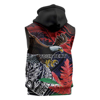 American Samoa Bald Eagle Personalized Sleeveless Hoodie Samoa Muamua Le Atua LT9 - Polynesian Pride