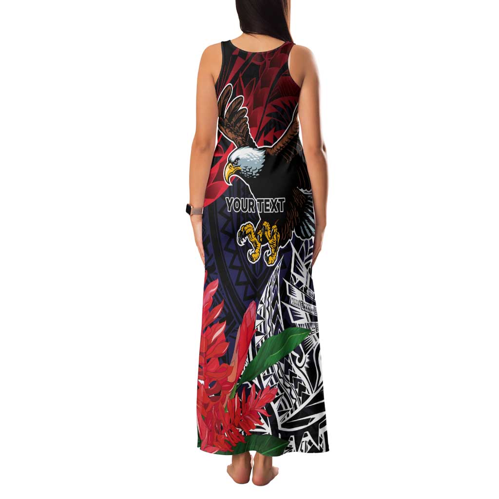American Samoa Bald Eagle Personalized Tank Maxi Dress Samoa Muamua Le Atua
