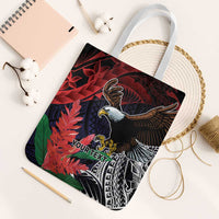 American Samoa Bald Eagle Personalized Tote Bag Samoa Muamua Le Atua LT9 White Strap One Size Blue - Polynesian Pride