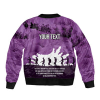 Anzac Day Gallipoli Personalised Bomber Jacket Purple Poppy Flowers