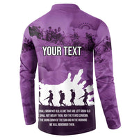 Anzac Day Gallipoli Personalised Button Sweatshirt Purple Poppy Flowers
