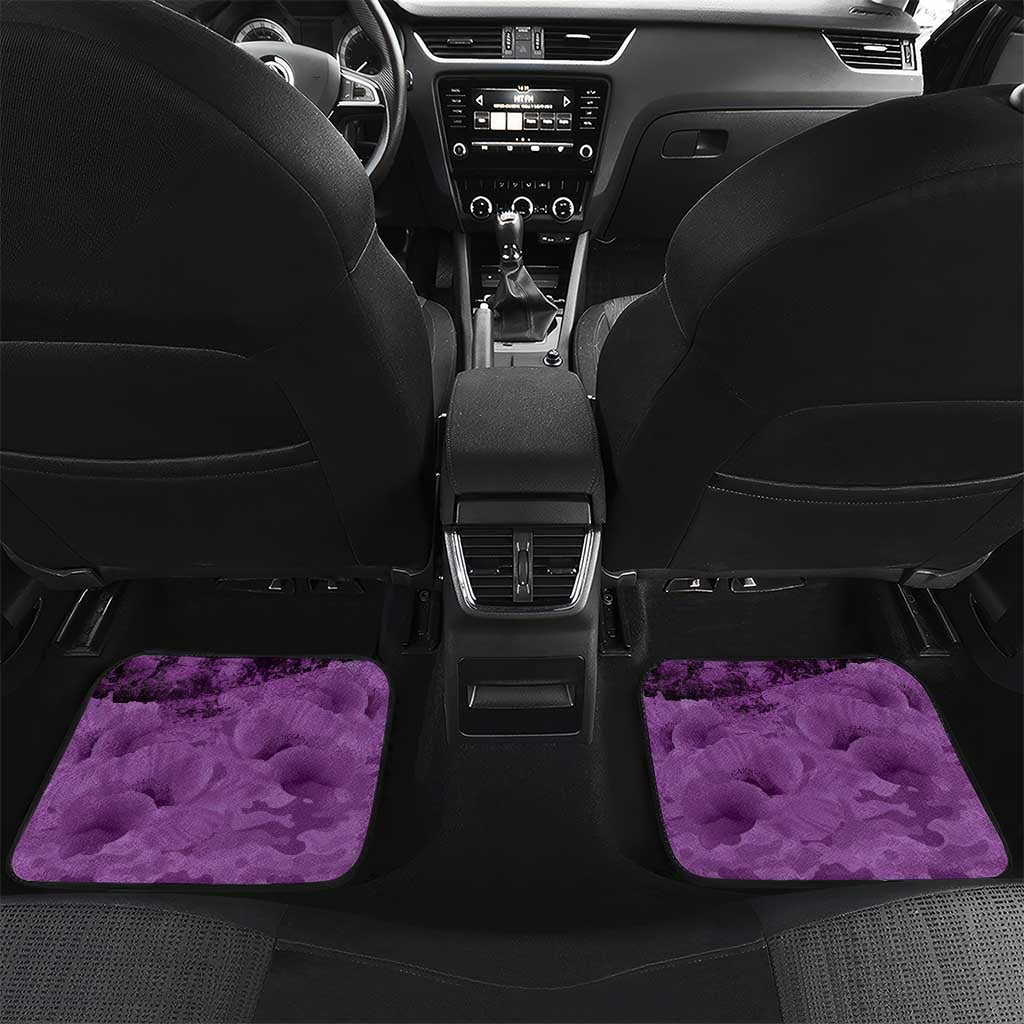 Anzac Day Gallipoli Personalised Car Mats Purple Poppy Flowers