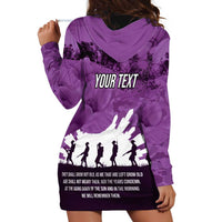 Anzac Day Gallipoli Personalised Hoodie Dress Purple Poppy Flowers