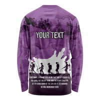 Anzac Day Gallipoli Personalised Long Sleeve Shirt Purple Poppy Flowers