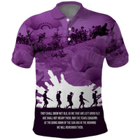 Anzac Day Gallipoli Personalised Polo Shirt Purple Poppy Flowers