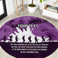 Anzac Day Gallipoli Personalised Round Carpet Purple Poppy Flowers