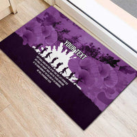 Anzac Day Gallipoli Personalised Rubber Doormat Purple Poppy Flowers