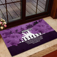 Anzac Day Gallipoli Personalised Rubber Doormat Purple Poppy Flowers