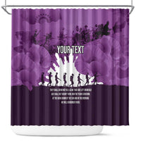Anzac Day Gallipoli Personalised Shower Curtain Purple Poppy Flowers