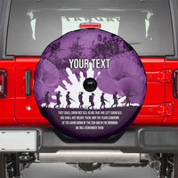 Anzac Day Gallipoli Personalised Spare Tire Cover Purple Poppy Flowers