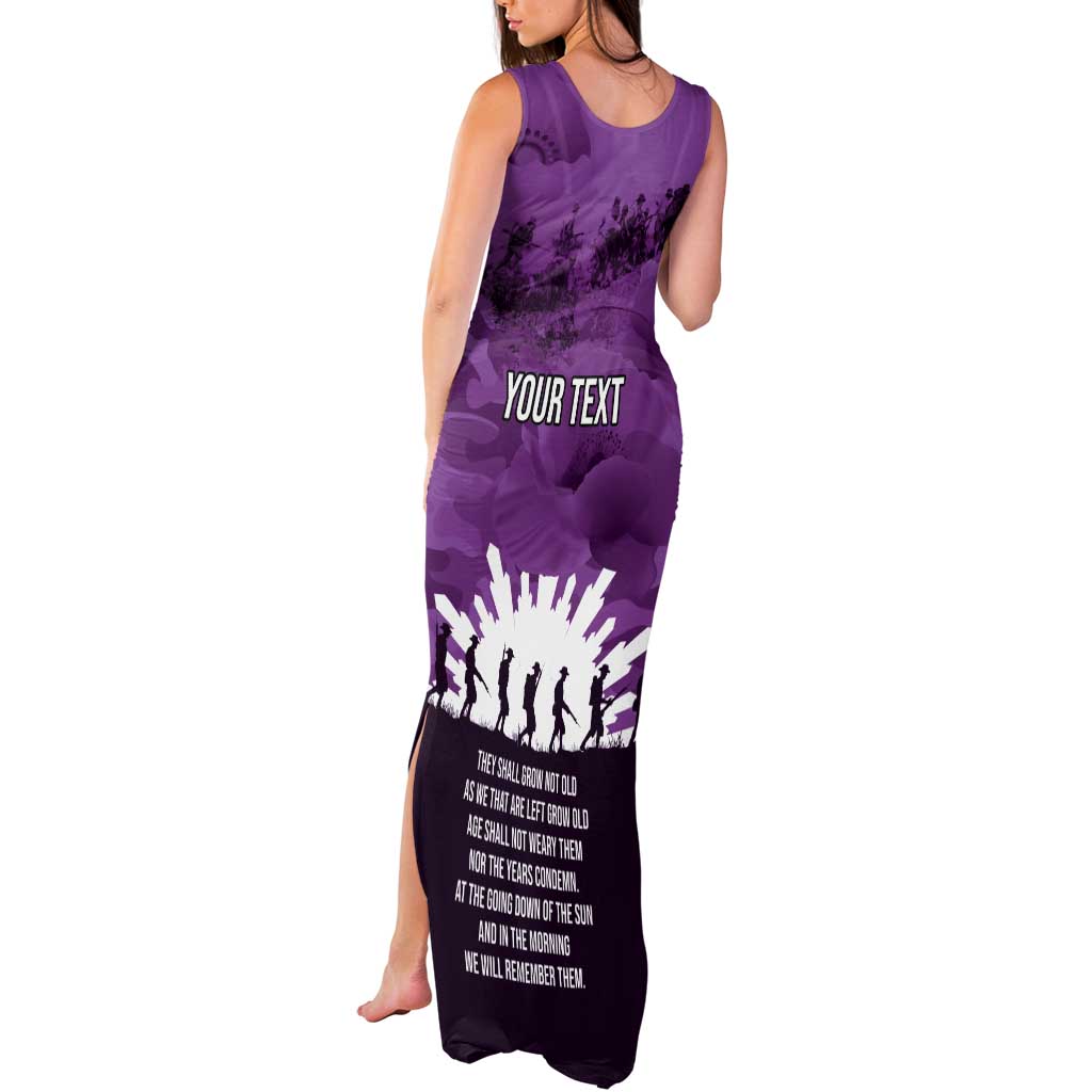 Anzac Day Gallipoli Personalised Tank Maxi Dress Purple Poppy Flowers