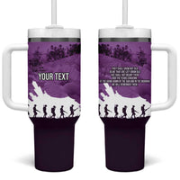 Anzac Day Gallipoli Personalised Tumbler With Handle Purple Poppy Flowers LT9 One Size: 40 oz Purple - Polynesian Pride