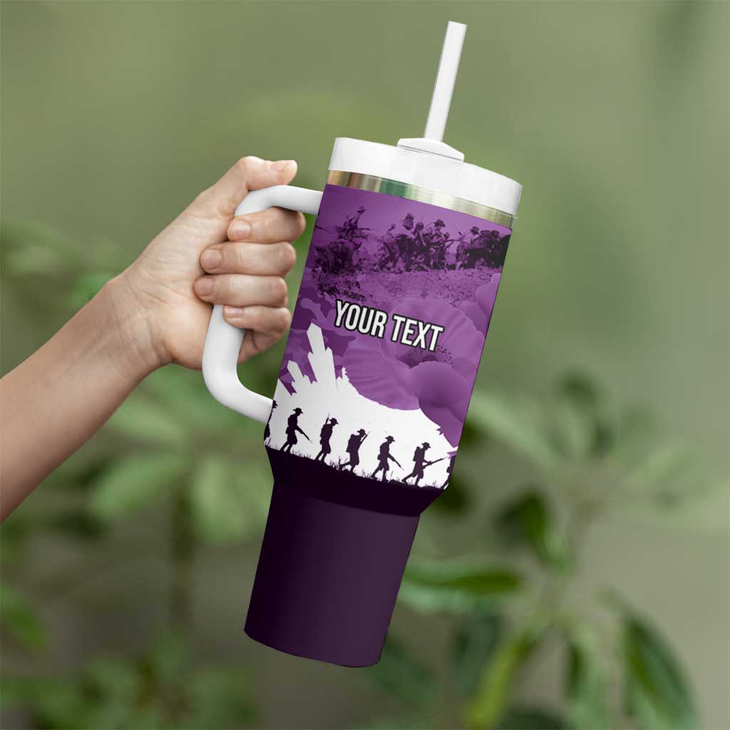 Anzac Day Gallipoli Personalised Tumbler With Handle Purple Poppy Flowers LT9 - Polynesian Pride