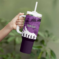Anzac Day Gallipoli Personalised Tumbler With Handle Purple Poppy Flowers LT9 - Polynesian Pride