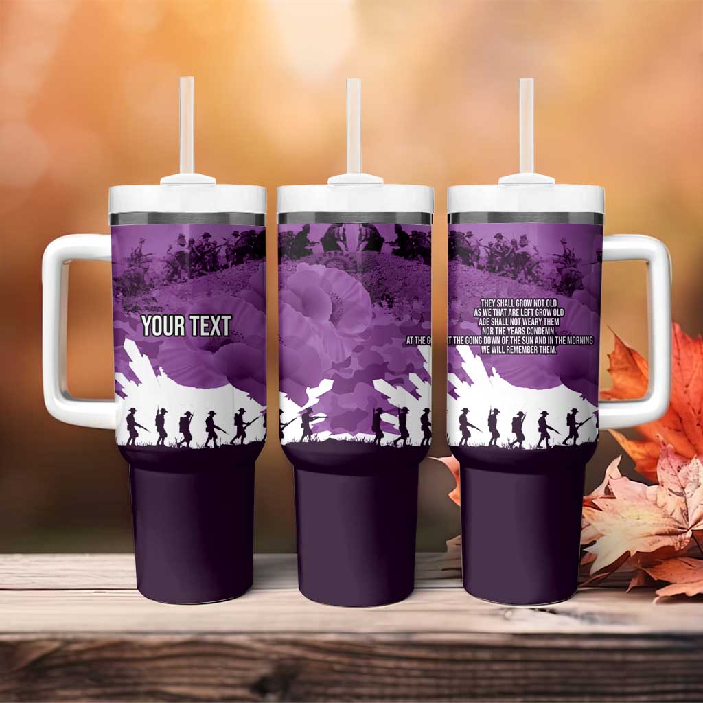 Anzac Day Gallipoli Personalised Tumbler With Handle Purple Poppy Flowers LT9 - Polynesian Pride