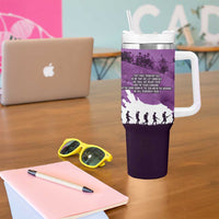 Anzac Day Gallipoli Personalised Tumbler With Handle Purple Poppy Flowers LT9 - Polynesian Pride
