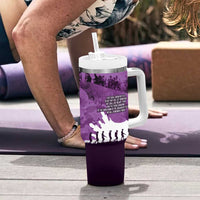 Anzac Day Gallipoli Personalised Tumbler With Handle Purple Poppy Flowers LT9 - Polynesian Pride