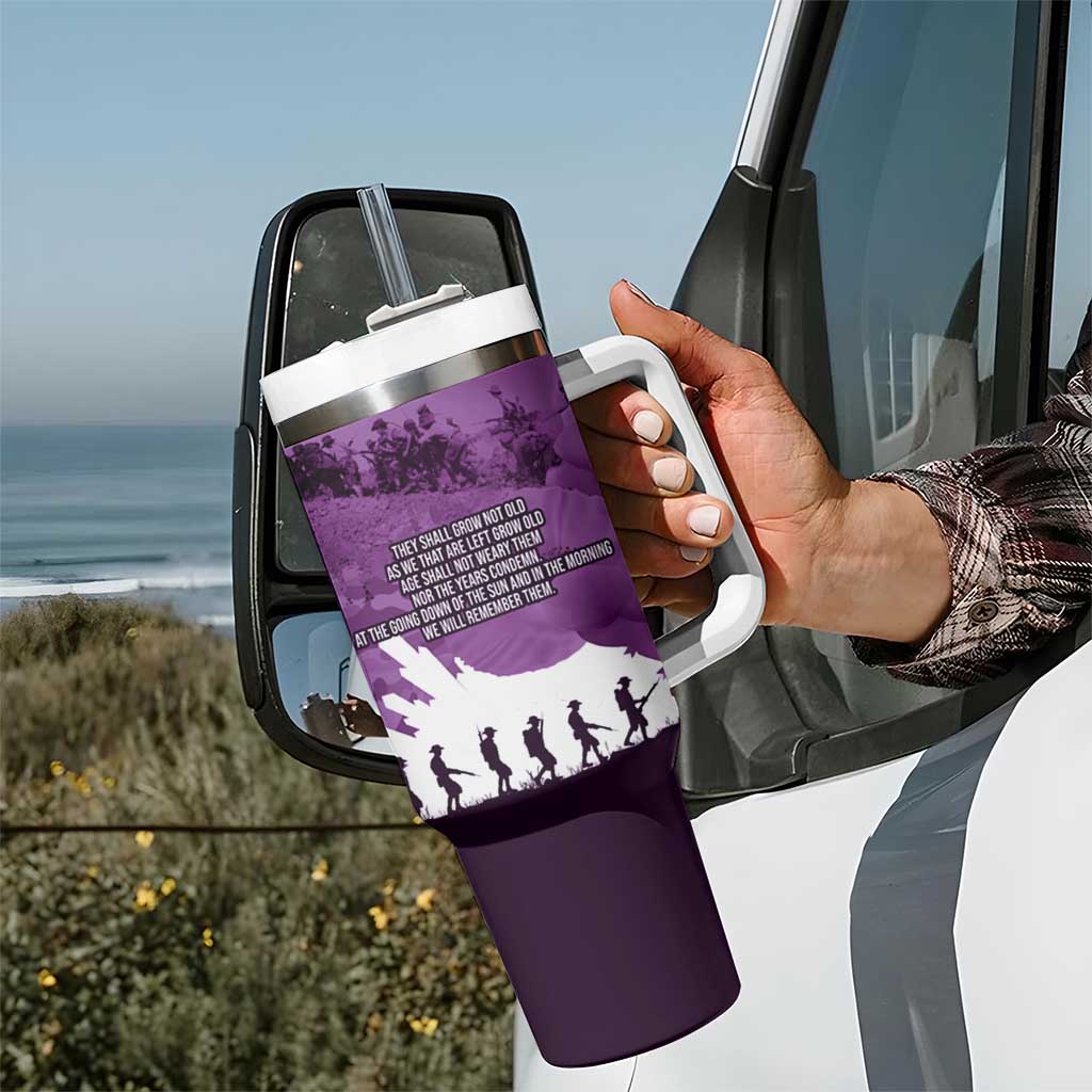 Anzac Day Gallipoli Personalised Tumbler With Handle Purple Poppy Flowers LT9 - Polynesian Pride