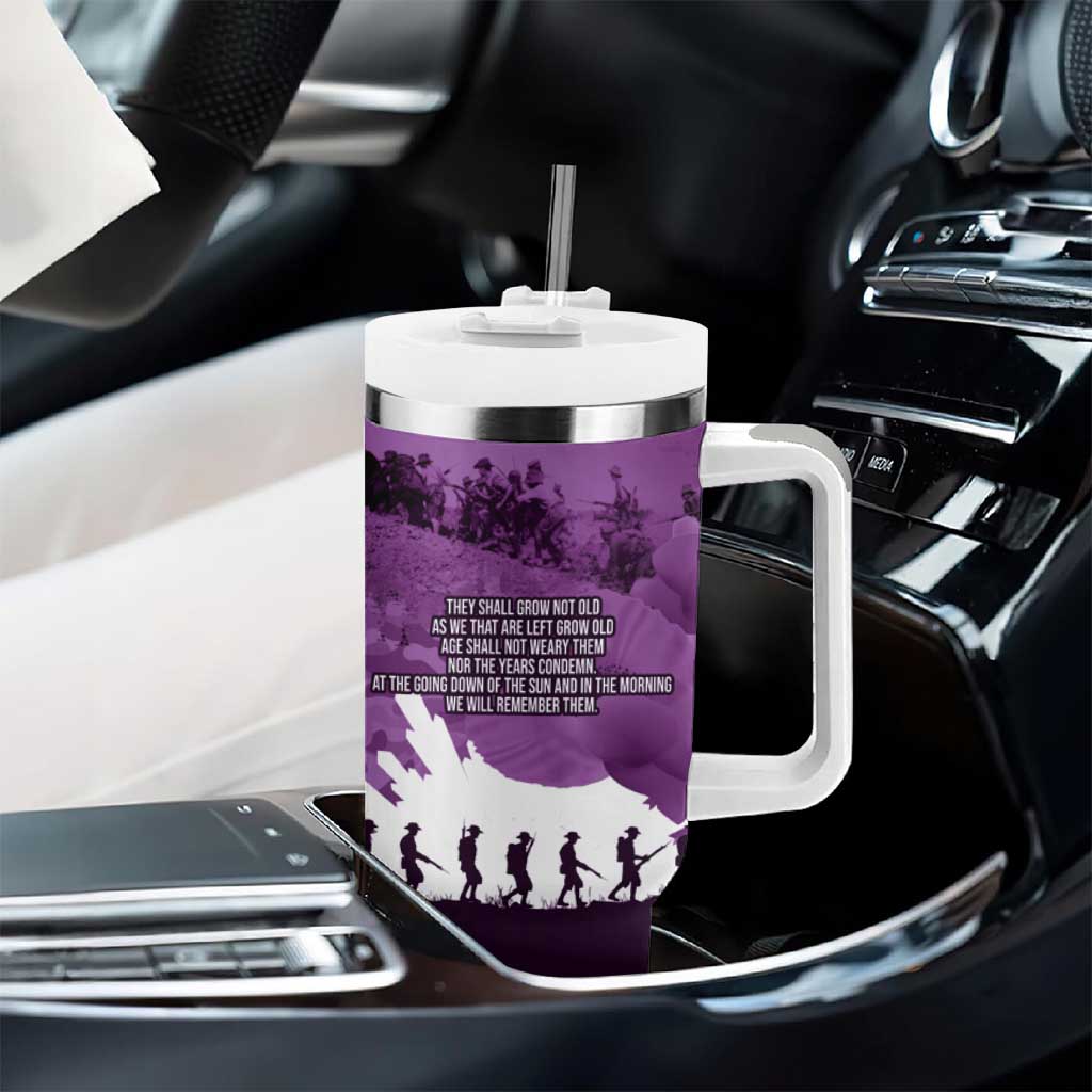 Anzac Day Gallipoli Personalised Tumbler With Handle Purple Poppy Flowers LT9 - Polynesian Pride