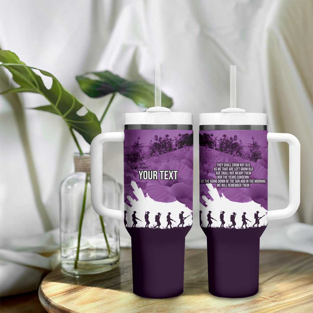 Anzac Day Gallipoli Personalised Tumbler With Handle Purple Poppy Flowers LT9 - Polynesian Pride