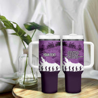 Anzac Day Gallipoli Personalised Tumbler With Handle Purple Poppy Flowers LT9 - Polynesian Pride