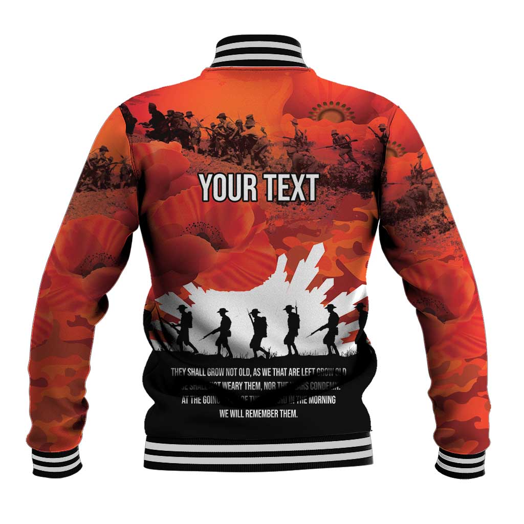 Anzac Day Gallipoli Personalised Baseball Jacket Red Poppy Flowers