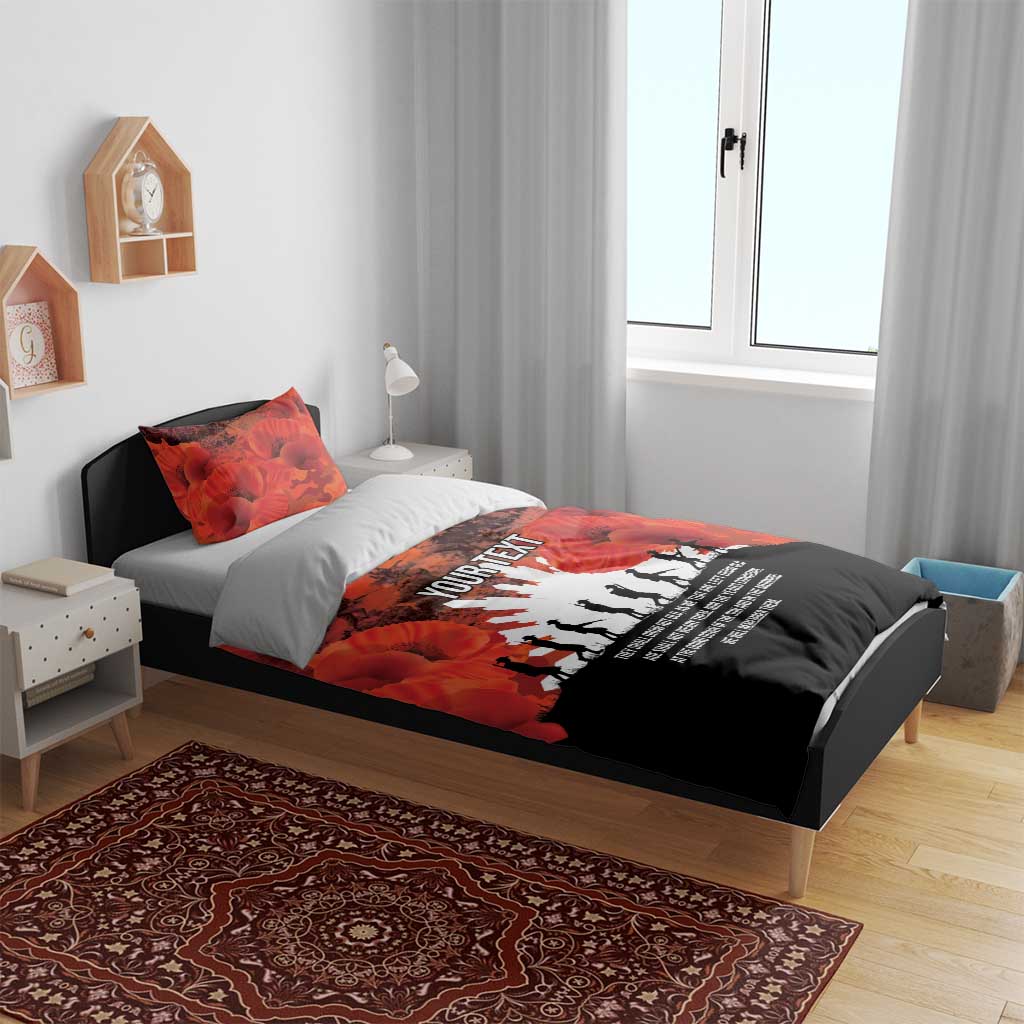 Anzac Day Gallipoli Personalised Bedding Set Red Poppy Flowers