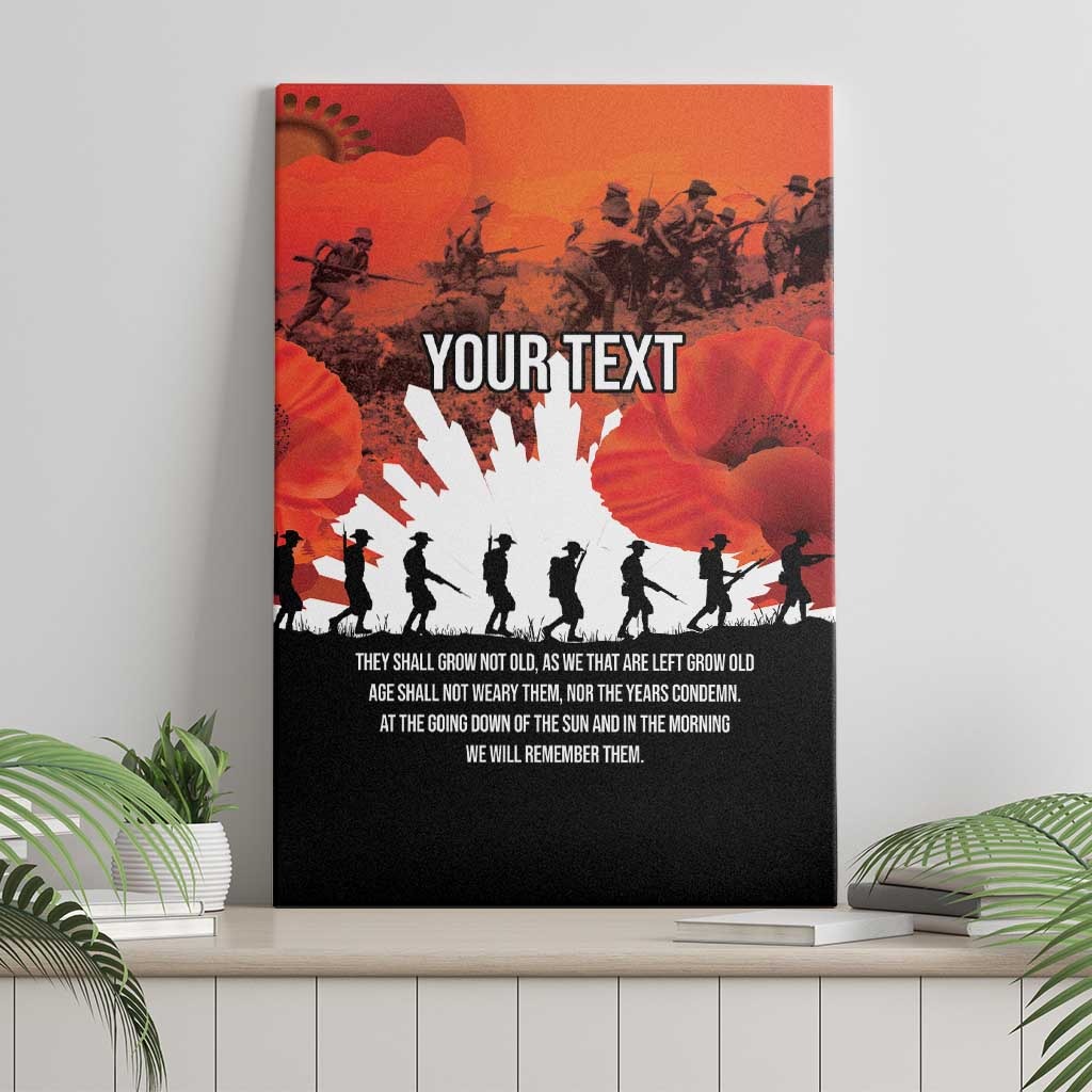 Anzac Day Gallipoli Personalised Canvas Wall Art Red Poppy Flowers