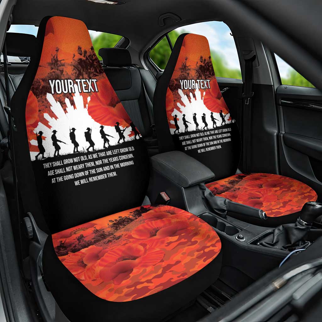 Anzac Day Gallipoli Personalised Car Seat Cover Red Poppy Flowers