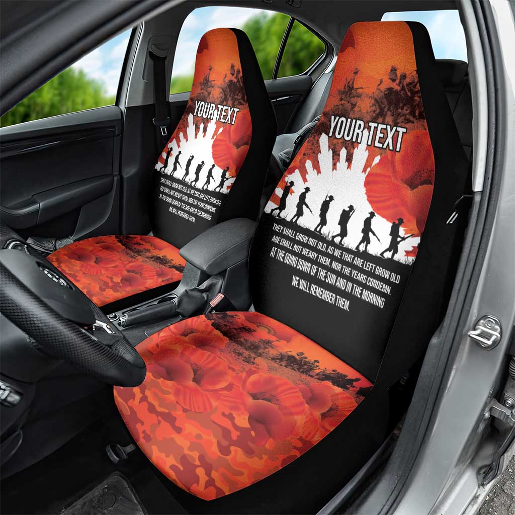 Anzac Day Gallipoli Personalised Car Seat Cover Red Poppy Flowers