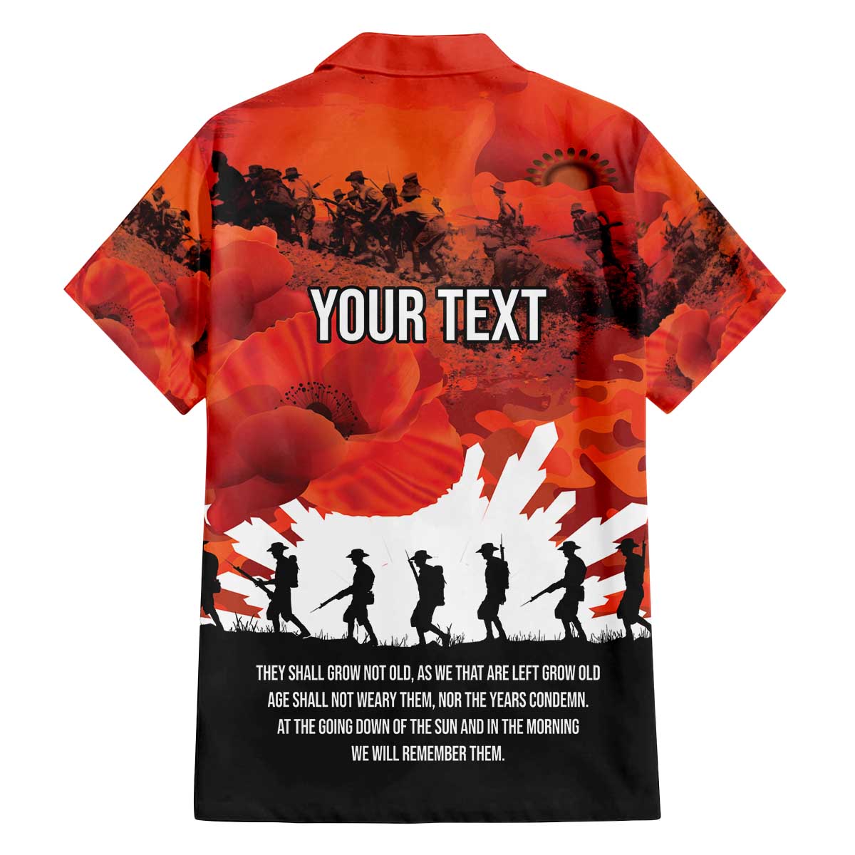 Anzac Day Gallipoli Personalised Family Matching Off The Shoulder Long Sleeve Dress and Hawaiian Shirt Red Poppy Flowers