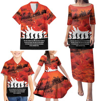 Anzac Day Gallipoli Personalised Family Matching Puletasi and Hawaiian Shirt Red Poppy Flowers