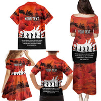 Anzac Day Gallipoli Personalised Family Matching Puletasi and Hawaiian Shirt Red Poppy Flowers