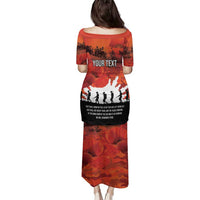 Anzac Day Gallipoli Personalised Family Matching Puletasi and Hawaiian Shirt Red Poppy Flowers