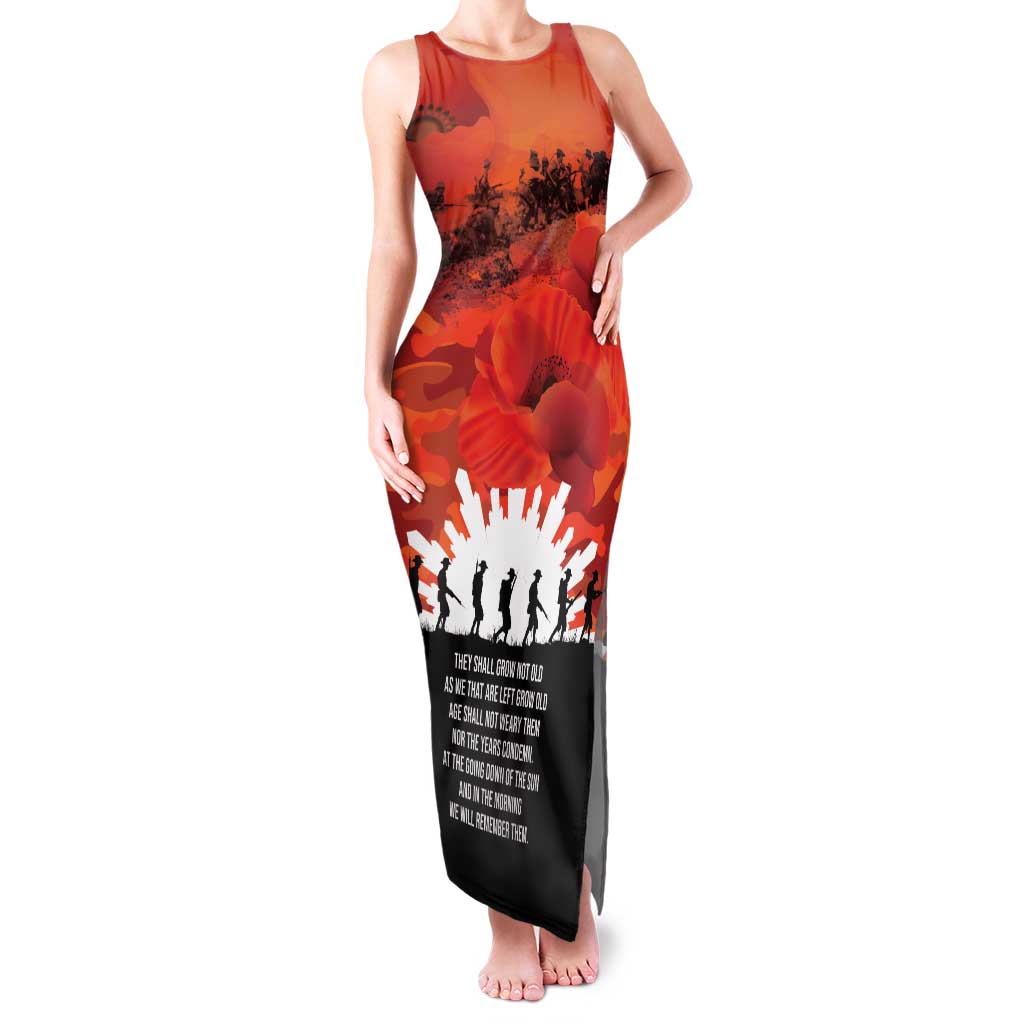 Anzac Day Gallipoli Personalised Family Matching Tank Maxi Dress and Hawaiian Shirt Red Poppy Flowers